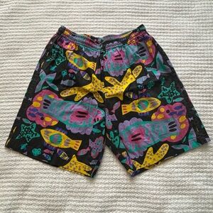 Corfu Swim Trunks Size Large Men’s Multi Colour Snazzy Shorts Vintage 80’s